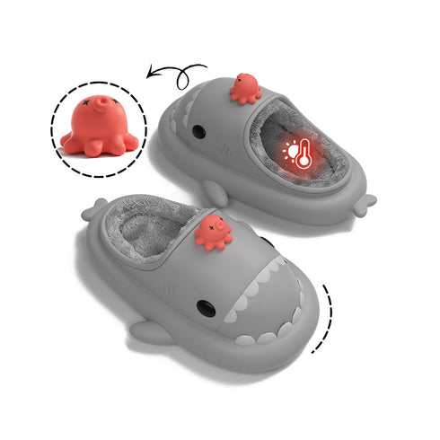 Sharkicks Basic - Hiver, Chaussons Requins Poulpe, Talon Ouvert